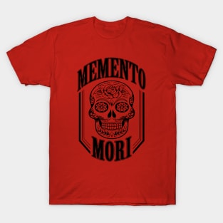 Black Memento Mori (with a calavera/sugar skull) T-Shirt